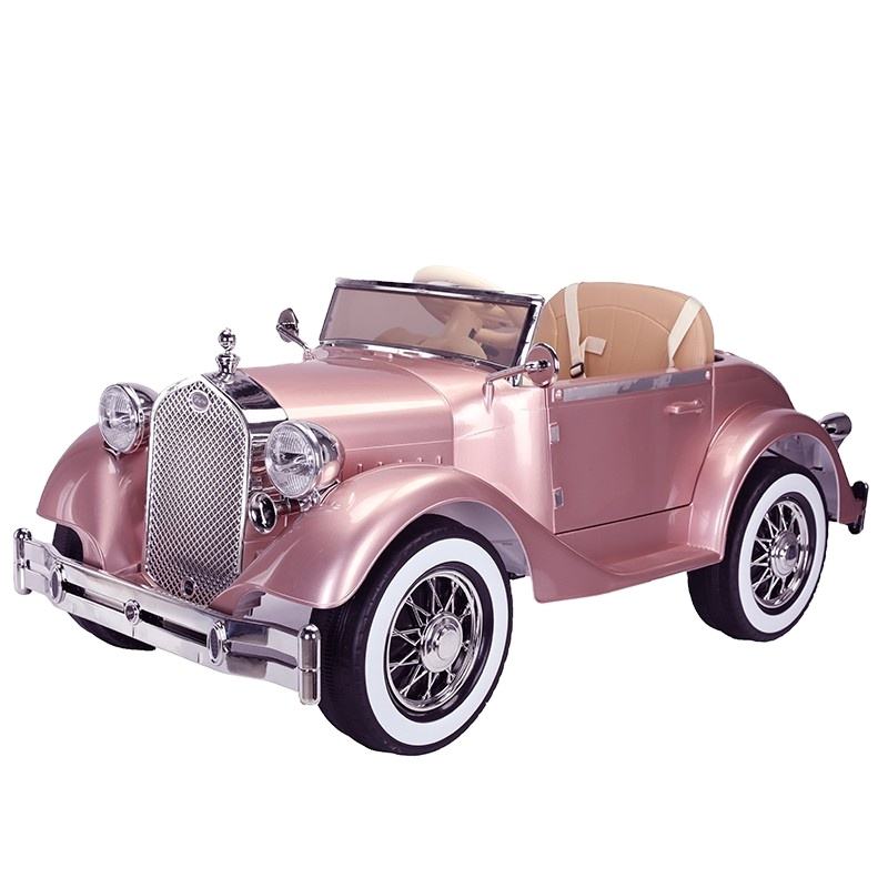 24V battery electric vintage toy car for chids ride on four wheel drive parent-child car with foot pedal