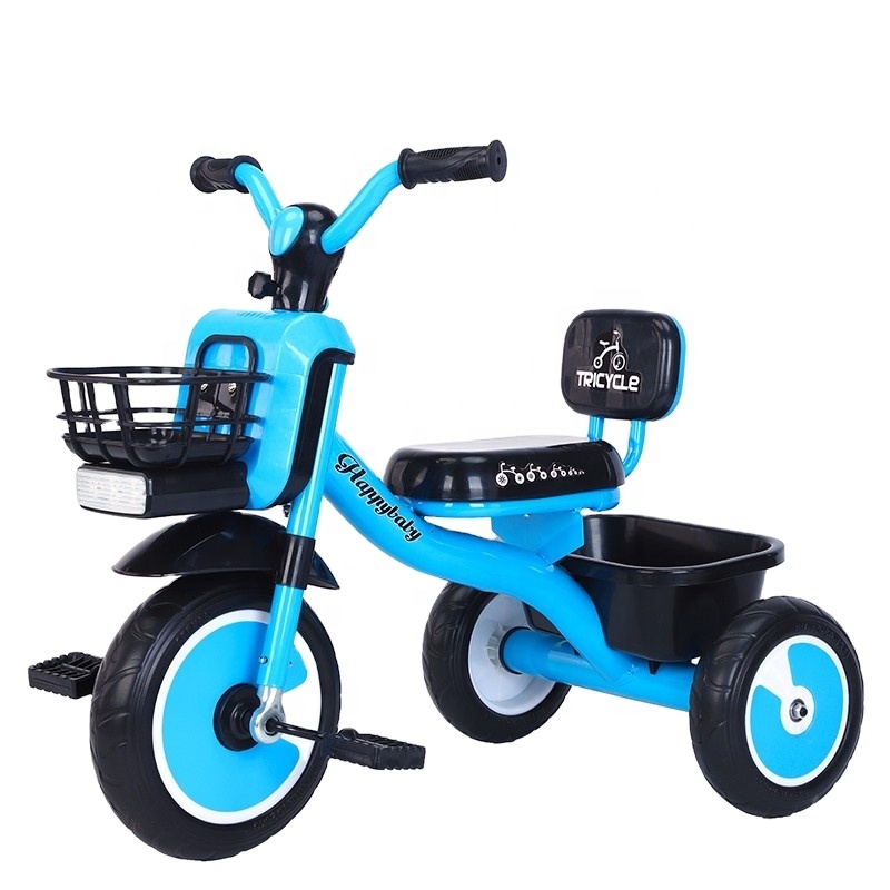 Bicicleta de pedal de carrinho de bicicleta infantil por atacado com rolo de luz de música