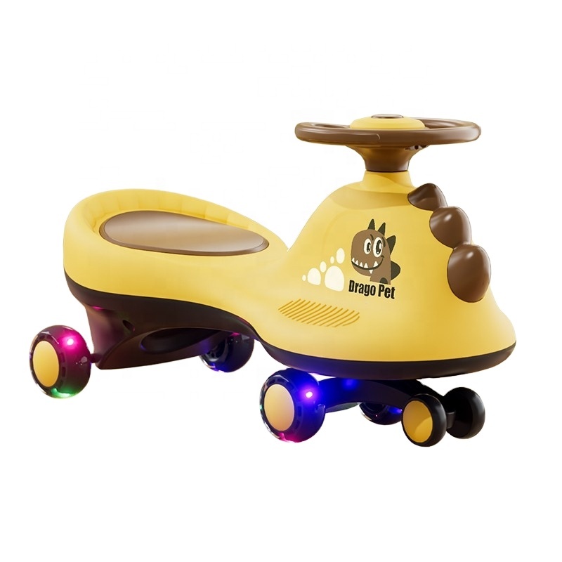 NN016 Wholesale children’s torsion car anti roll off yo yo new wheel baby slide swing dinosaur torsion car