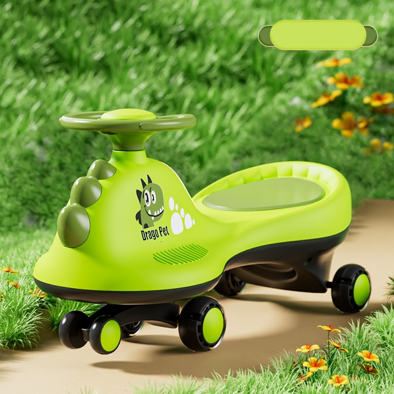 NN016 Wholesale children’s torsion car anti roll off yo yo new wheel baby slide swing dinosaur torsion car